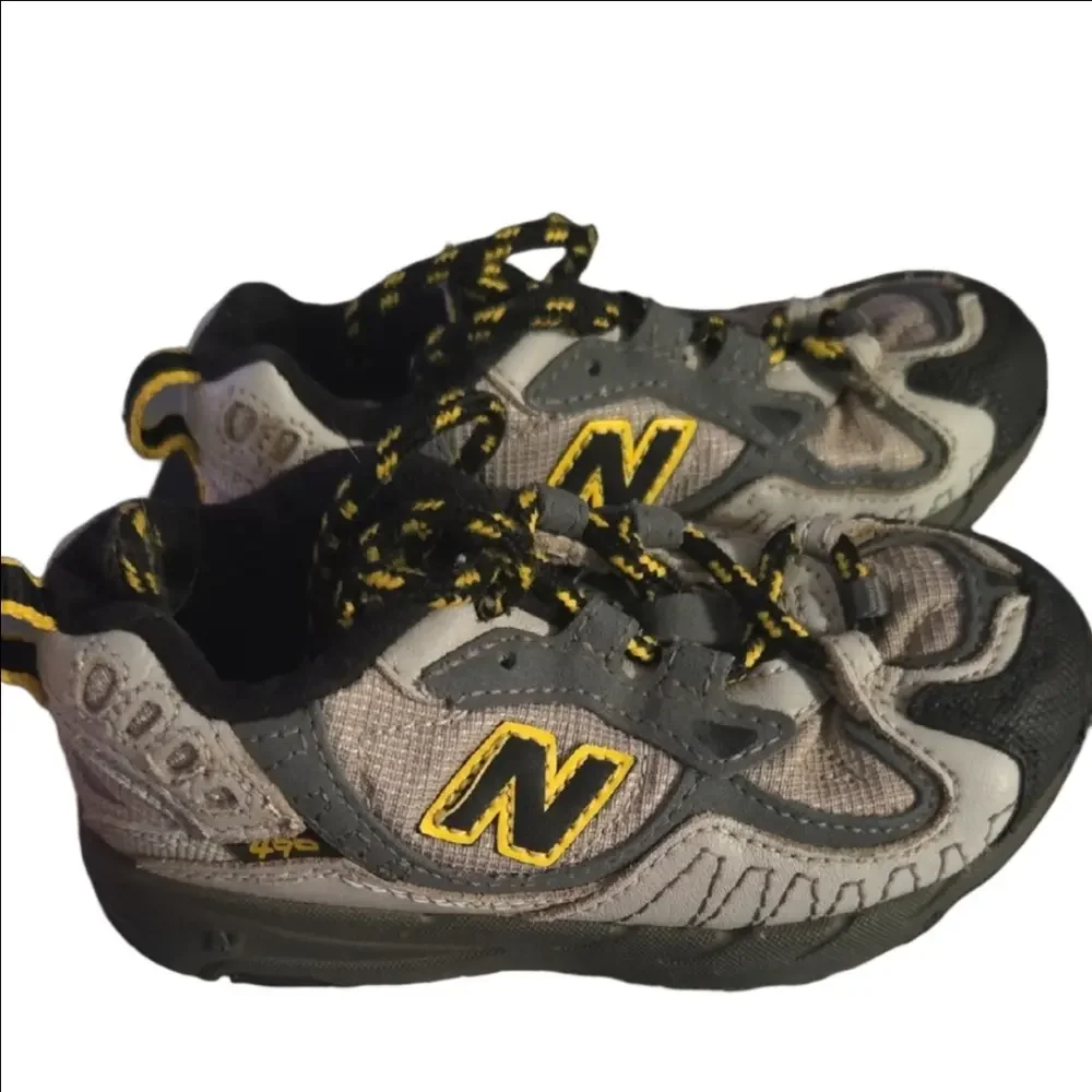 Kids Gray Yellow Shoes